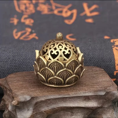 1pc Hollow Lotus Incense, Burner Hollow Incense Serving Tea Table Ornament, Mini Incense Burner