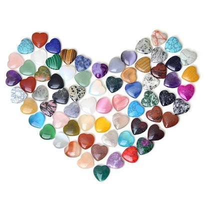 10/20/30PCS Heart Shape LOVE 20MM Natural Crystal Amethyst Agate Mineral Healing Stone Gravel Specimen Home Decoration 2025