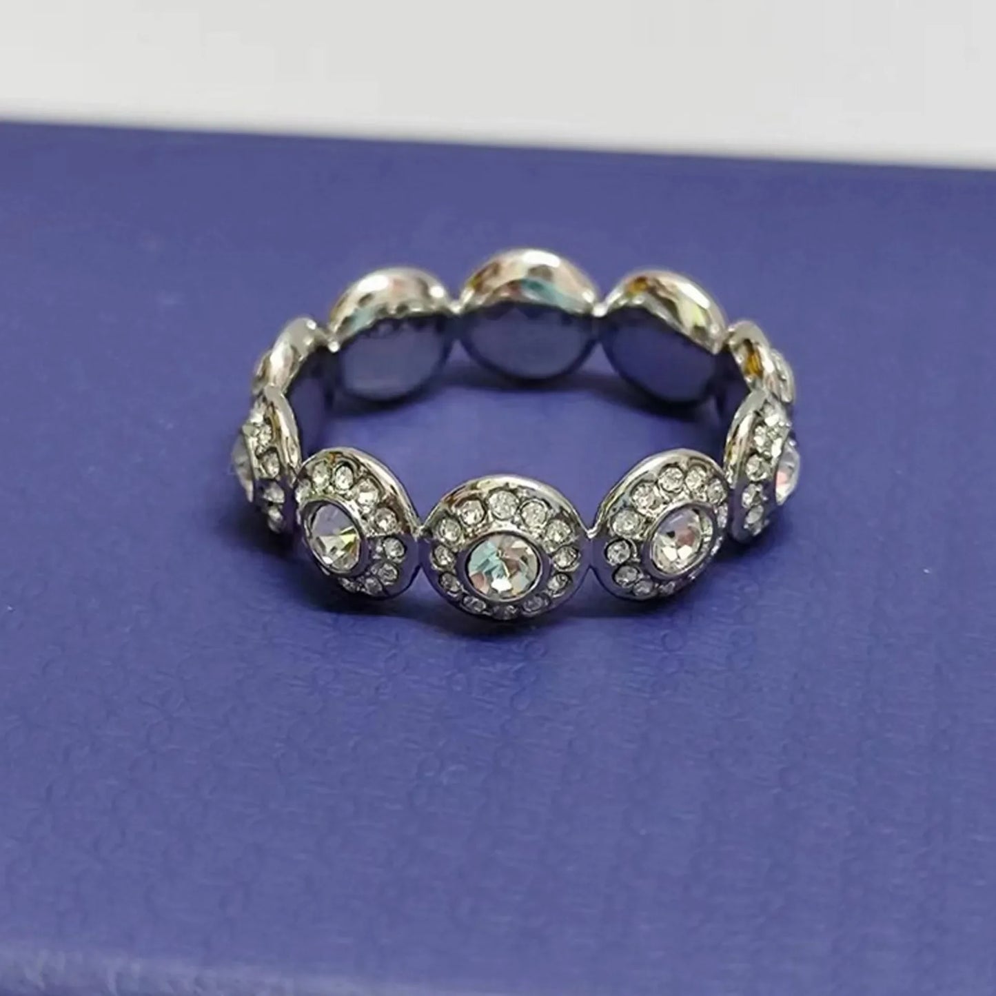 2025 New Original Round Water Drop Crystal High Jewelry Set Fashion Dazzling Women's Bracelet Earring Necklace Ring Wedding Gift