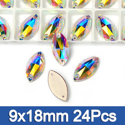 PUBRILEX Crystal AB Mix DIY Craft Supplies Needlework Sewing Gemstones Flatback Glass Strass Crystals Rhinestones For Clothing