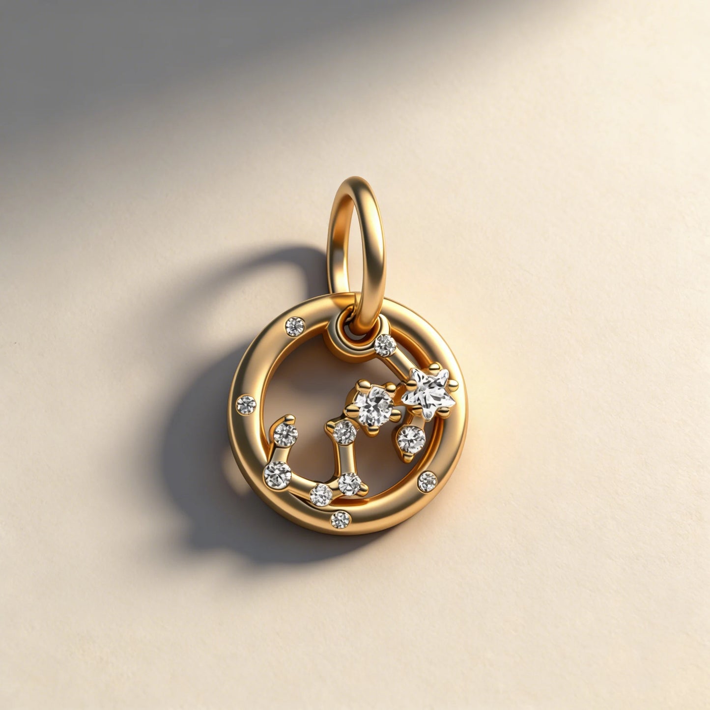 Hạt Charm Mạ Vàng Lấp Lánh 12 Cung Hoàng Đạo Mặt Dây Chuyền Hợp Vòng Tay Bạc Dạng Rắn, Vòng Cổ, Hạt Để Tự Làm Trang Sức Quà Tặng Nữ