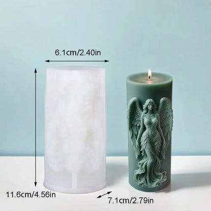 Wings Goddess Scented Silicone Candle Mould DIY Prayer Angel Sculpture Gypsum Resin Mold Women Candle Making Supplies Home Decor