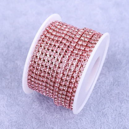 Crystal 10 Yard Rhinestones Trim Stone Cup Chain Gold Diamond Strass Decorative Applique Crystal Trimmings For Dresses