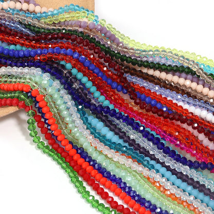 1Strand/Lot 3 4 6 8 10mm Rondelle Flat Faceted Crystal Beads Glass Spacer Beads For DIY Crafts Ornament Making Handmade Accesso