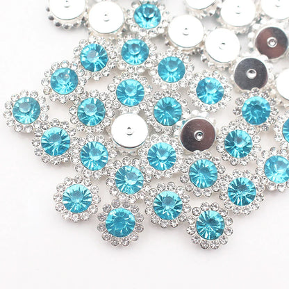8mm-12mm Sunflower Sewing Claw Rhinestones Crystals Glass Beads Buttons Stones Sew On Rhinestone for Clothes Sewing Accessories