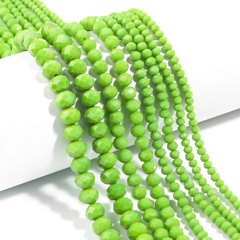 1Strand/Lot 3 4 6 8 10mm Rondelle Flat Faceted Crystal Beads Glass Spacer Beads For DIY Crafts Ornament Making Handmade Accesso