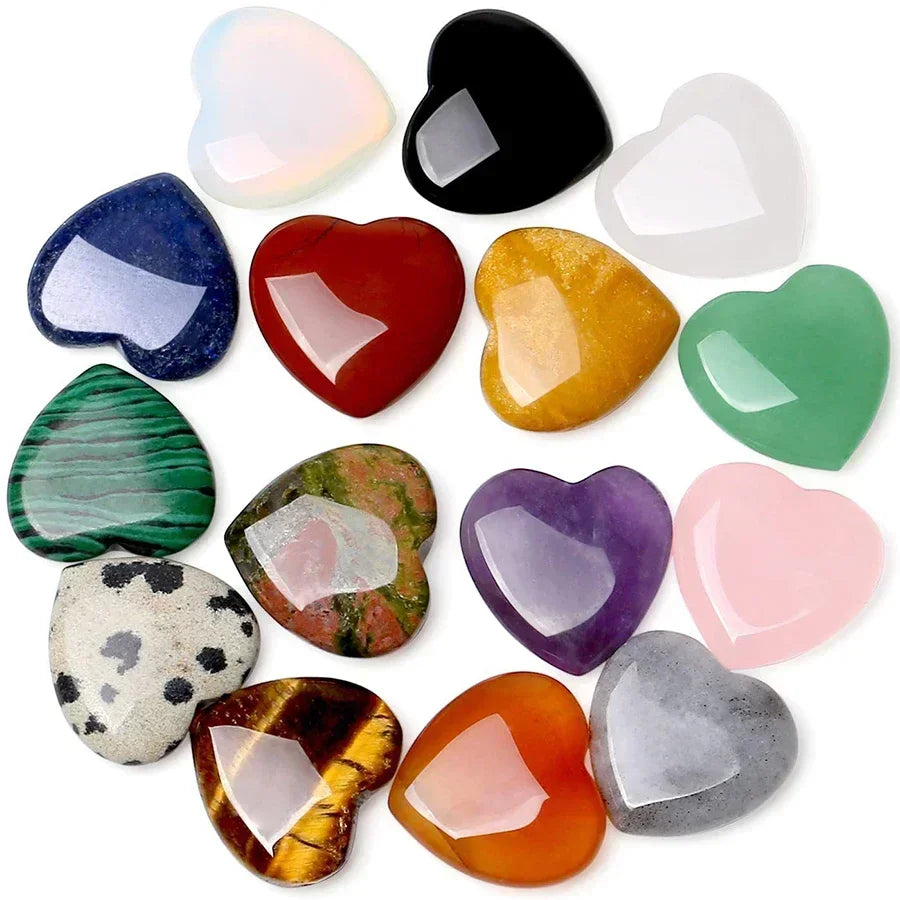 10/20/30PCS Heart Shape LOVE 20MM Natural Crystal Amethyst Agate Mineral Healing Stone Gravel Specimen Home Decoration 2025