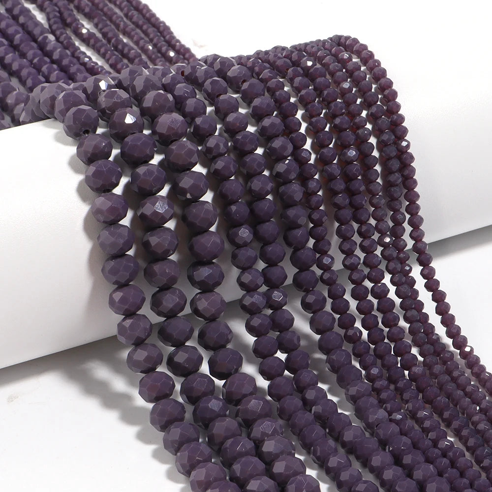 1Strand/Lot 3 4 6 8 10mm Rondelle Flat Faceted Crystal Beads Glass Spacer Beads For DIY Crafts Ornament Making Handmade Accesso