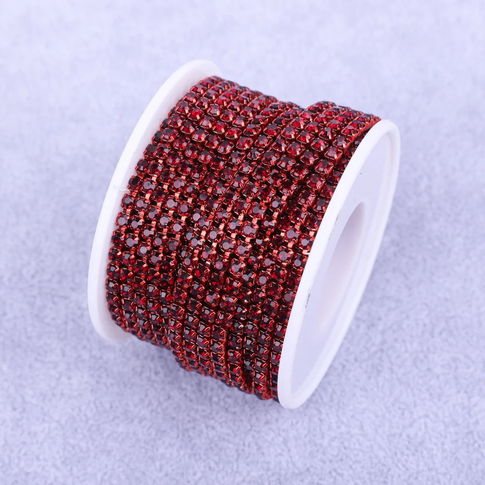 Crystal 10 Yard Rhinestones Trim Stone Cup Chain Gold Diamond Strass Decorative Applique Crystal Trimmings For Dresses