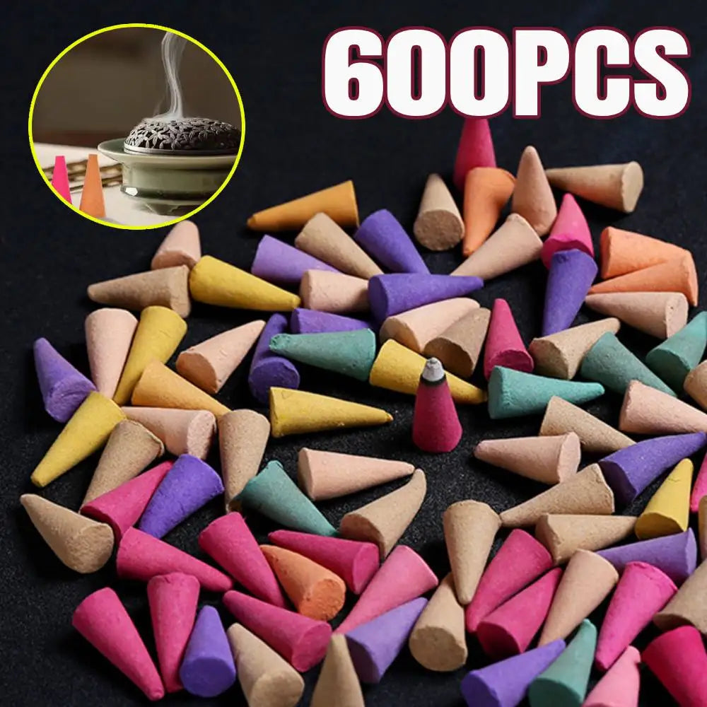 60-600pc Natural Reflux Tower Incense Smoke Odor Remove Anxiety Relief Fragrance Incense Cone Meditation Relaxation Aromatherapy