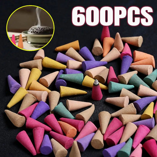 60-600pc Natural Reflux Tower Incense Smoke Odor Remove Anxiety Relief Fragrance Incense Cone Meditation Relaxation Aromatherapy