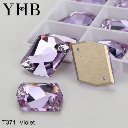 YHB Top Quality Cosmic Glass Crystal AB Moonlight Sewing Stones Flatback Sew on Rhinestones For Garment Clothes Bags
