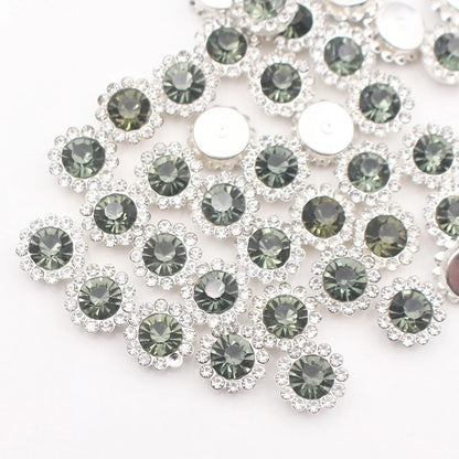 8mm-12mm Sunflower Sewing Claw Rhinestones Crystals Glass Beads Buttons Stones Sew On Rhinestone for Clothes Sewing Accessories