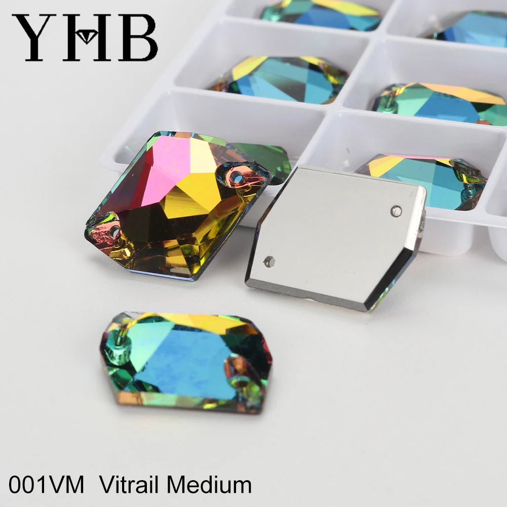 YHB Top Quality Cosmic Glass Crystal AB Moonlight Sewing Stones Flatback Sew on Rhinestones For Garment Clothes Bags