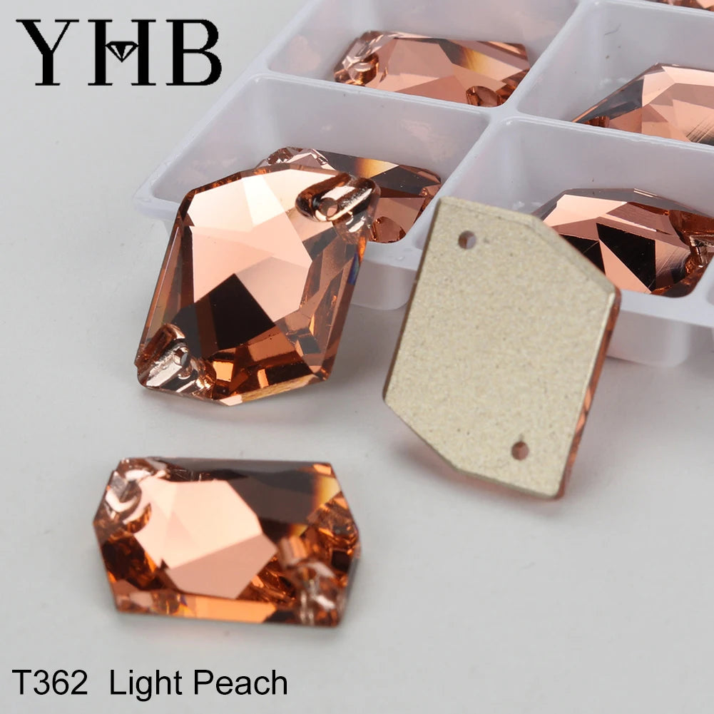 YHB Top Quality Cosmic Glass Crystal AB Moonlight Sewing Stones Flatback Sew on Rhinestones For Garment Clothes Bags