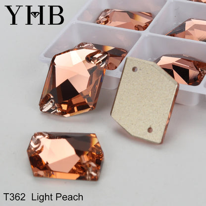 YHB Top Quality Cosmic Glass Crystal AB Moonlight Sewing Stones Flatback Sew on Rhinestones For Garment Clothes Bags