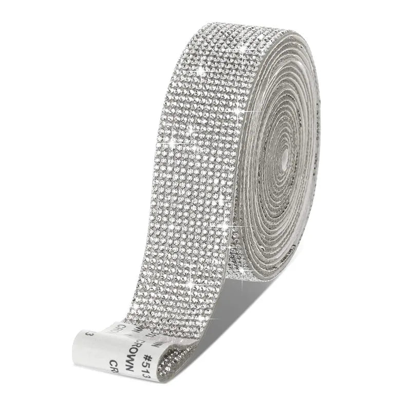 Self Adhesive Crystal Rhinestone Sticker Diamond Ribbon DIY Sticker Rhinestones Arts Crafts Car Phone Decoration Dropshipping