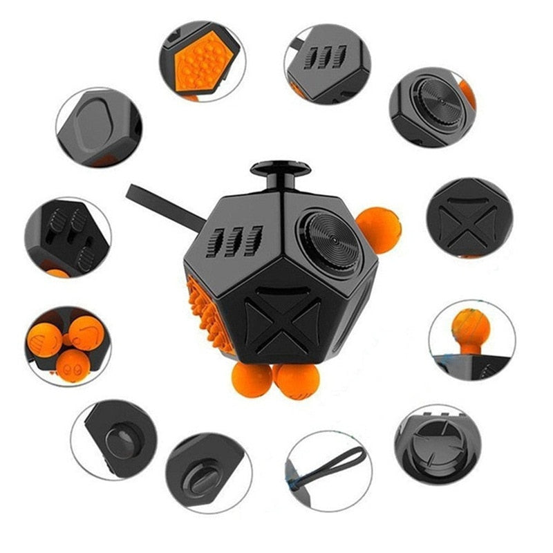 Fidget Toys EDC Hand For Autism ADHD Anxiety Relief Focus Kids 12 Sides Anti-Stress Magic Stress Fidgets Toys
