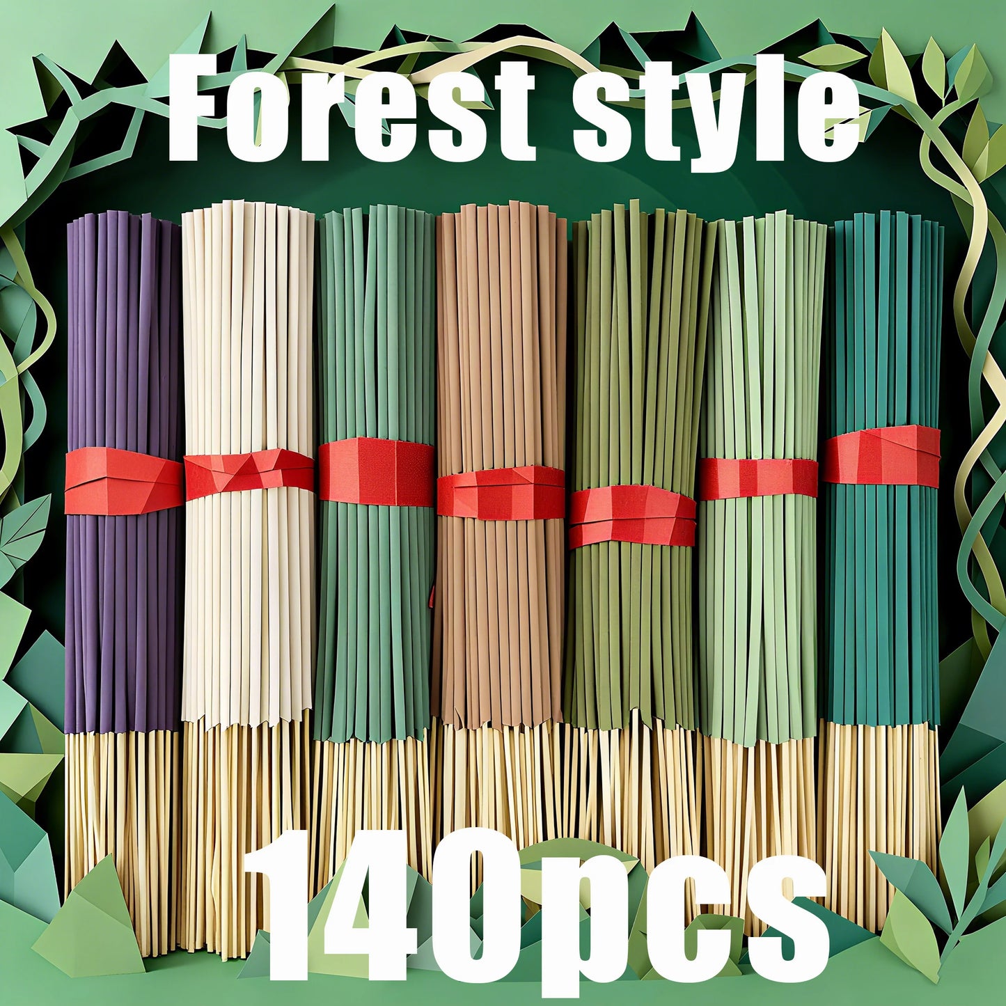 7 Sets of 140 Incense Sticks, Available in Four Seasonal Sets: Rose, Lavender, Sandalwood, Jasmine, Mint, Cherry Blossom, Herbal and Dragon Bloodwood, Each Pack Contains 20 Sticks, Suitable for Home, Office, Yoga, Meditation,