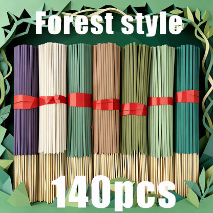 7 Sets of 140 Incense Sticks, Available in Four Seasonal Sets: Rose, Lavender, Sandalwood, Jasmine, Mint, Cherry Blossom, Herbal and Dragon Bloodwood, Each Pack Contains 20 Sticks, Suitable for Home, Office, Yoga, Meditation,