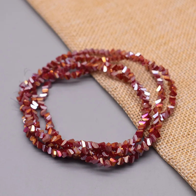 New Color Triangle Crystal Beads 4mm 130pcs Charm Crystal Glass Loose Beads For Jewelry Making DIY Earring Necklace