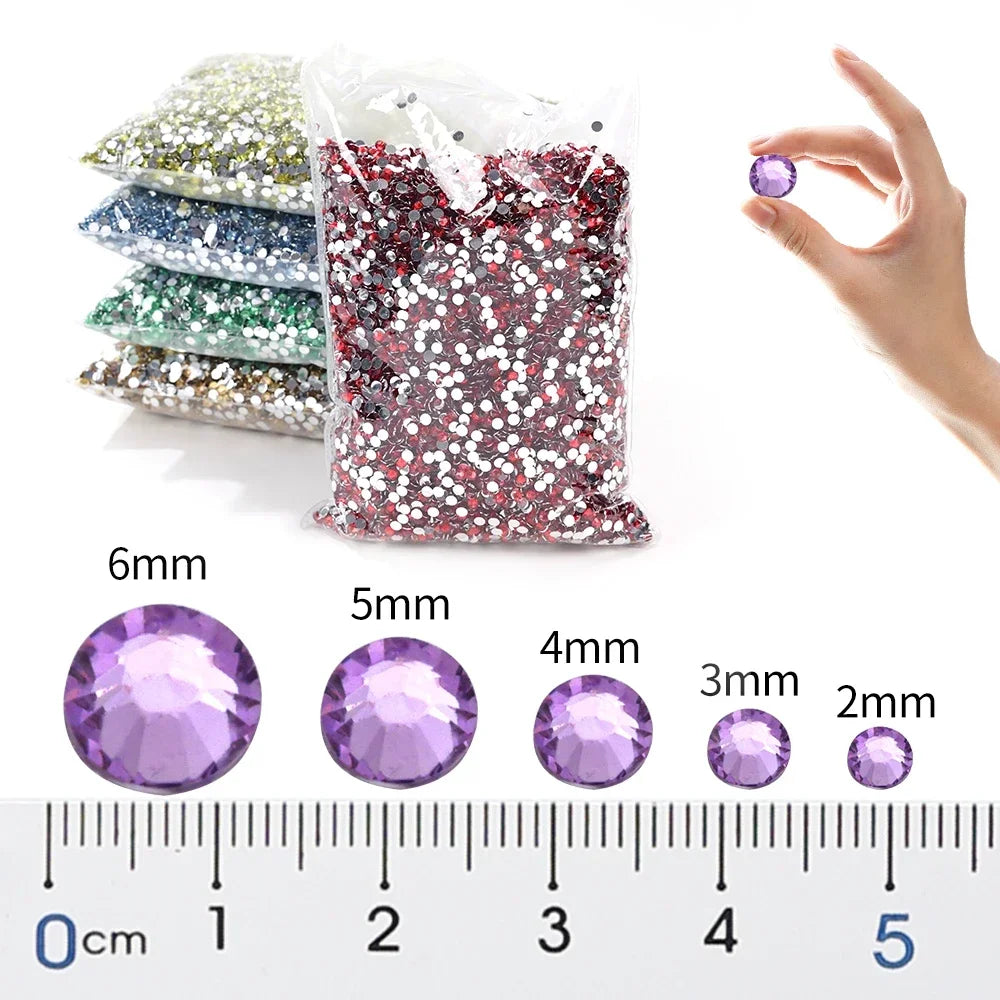 size 2mm,3mm,4mm,5mm,6mm Big Package Resin Non Hot Fix Rhinestones Bulk Wholesale Flat Crystals Nail Diy Glitters Cтразы Stone
