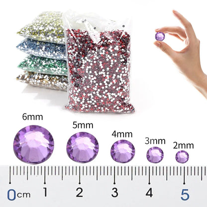 size 2mm,3mm,4mm,5mm,6mm Big Package Resin Non Hot Fix Rhinestones Bulk Wholesale Flat Crystals Nail Diy Glitters Cтразы Stone