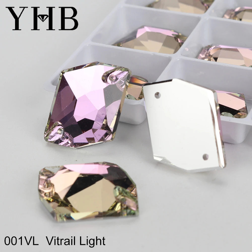 YHB Top Quality Cosmic Glass Crystal AB Moonlight Sewing Stones Flatback Sew on Rhinestones For Garment Clothes Bags