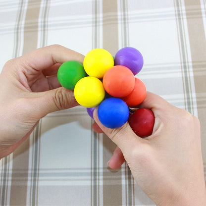 Stress Relief Rlastic Colorful Balls to Relieve Dtress Sensory Toys Autism Fidgeting toys Kids Puzzle Beads Squeeze Ball Gift