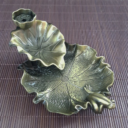 Incense Waterfall, Incense Cone Burner Frog or Fish Backflow Insense Burner Metal Incense Burner Aromatherapy Ornament Home Yoga