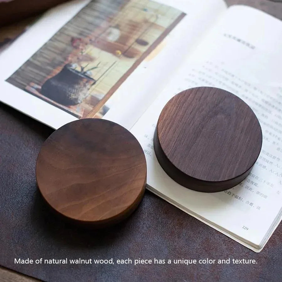 North American Black Walnut Solid Wood Incense Stick Handmade Tea Ceremony Round Incense Burner Agarwood Tray Holder