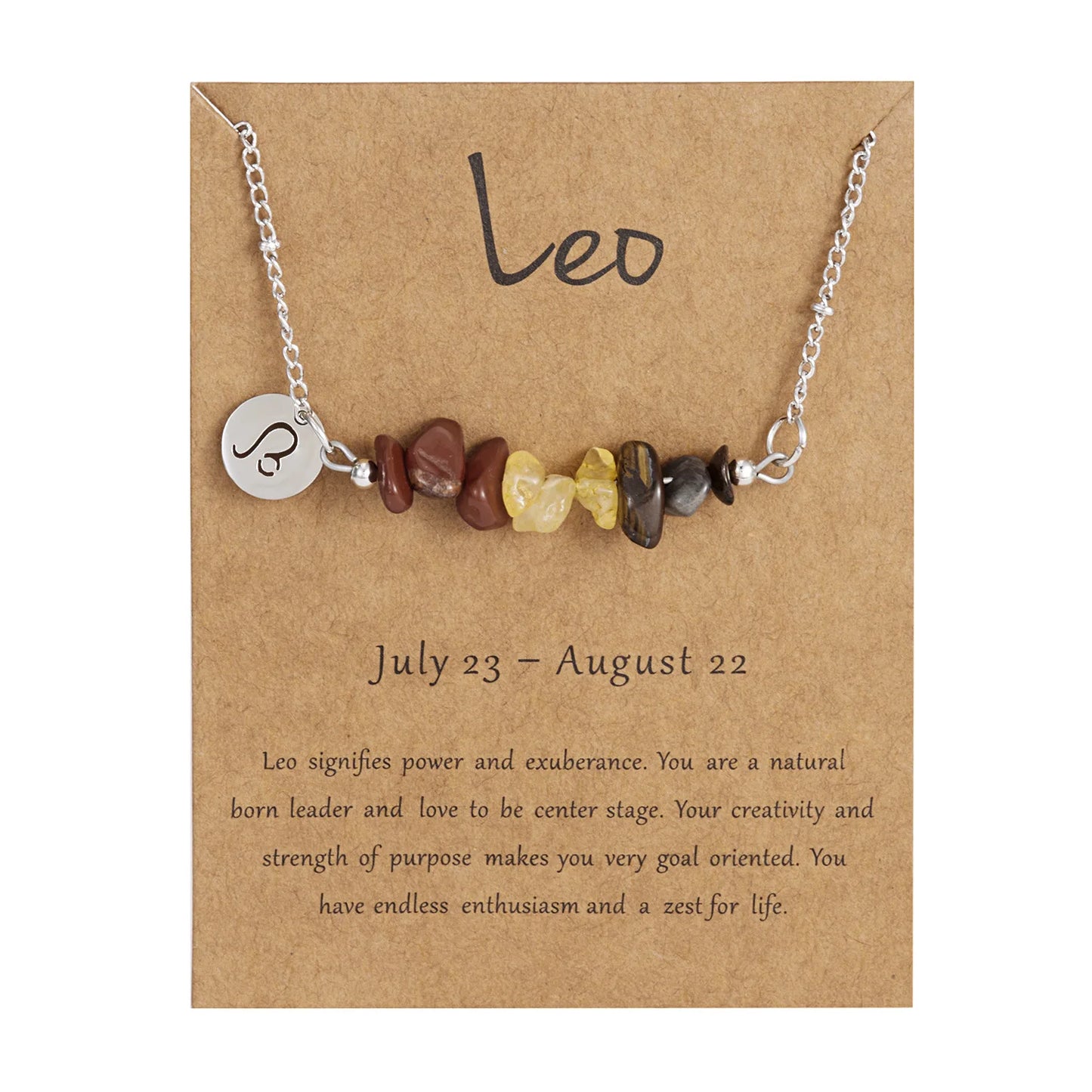 12 Zodiac Signs Constellation Charm Natural Crushed Stone Beaded Necklace for Men Women Couple Choker Virgo Leo Libra Jewelry