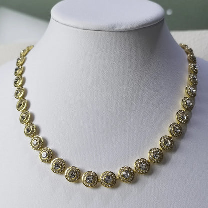 2025 New Original Round Water Drop Crystal High Jewelry Set Fashion Dazzling Women's Bracelet Earring Necklace Ring Wedding Gift