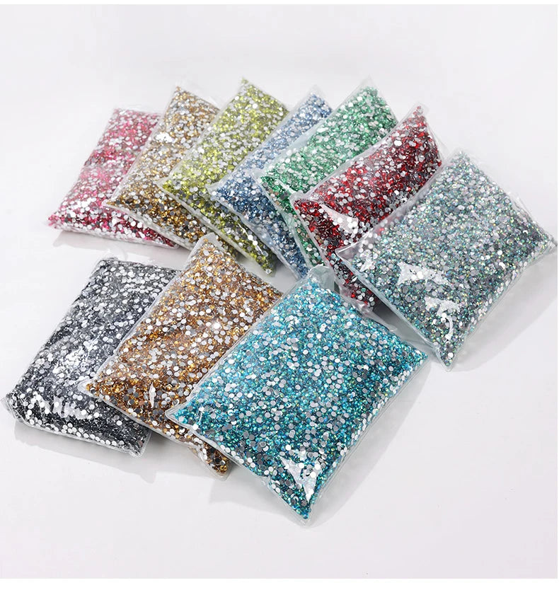 Big Package 2-6mm Resin Non Hot Fix Rhinestones Bulk Wholesale Flat Back Plastic Crystals Nail Diy Glitters Cтразы Stone