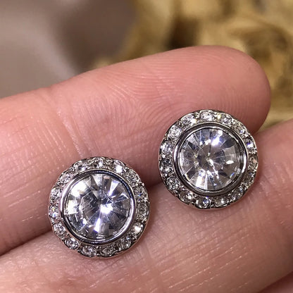 2025 New Original Round Water Drop Crystal High Jewelry Set Fashion Dazzling Women's Bracelet Earring Necklace Ring Wedding Gift