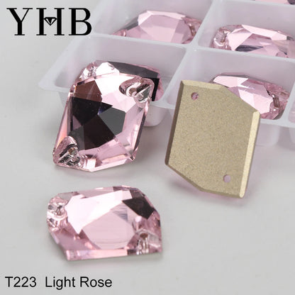 YHB Top Quality Cosmic Glass Crystal AB Moonlight Sewing Stones Flatback Sew on Rhinestones For Garment Clothes Bags