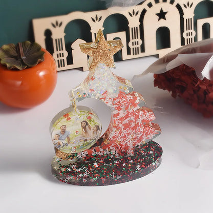 DIY Crystal Epoxy Resin Mold for Christmas Tree Photo Frame Silicone Mold