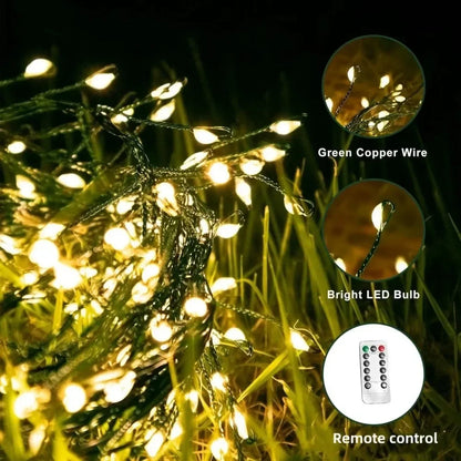 LED Firecracker String Lights EU/US DC Power Remote Control Halloween Garland Fairy Light for Wedding Party Christmas Decoration