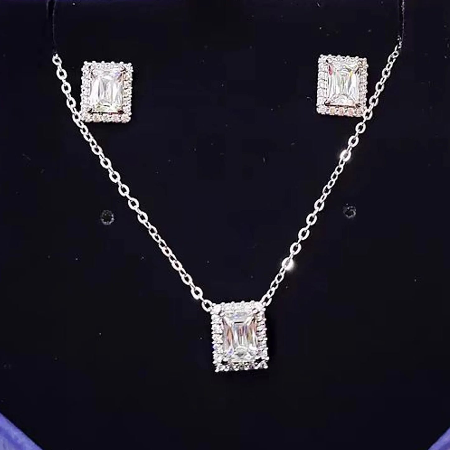 2025 New Original Round Water Drop Crystal High Jewelry Set Fashion Dazzling Women's Bracelet Earring Necklace Ring Wedding Gift