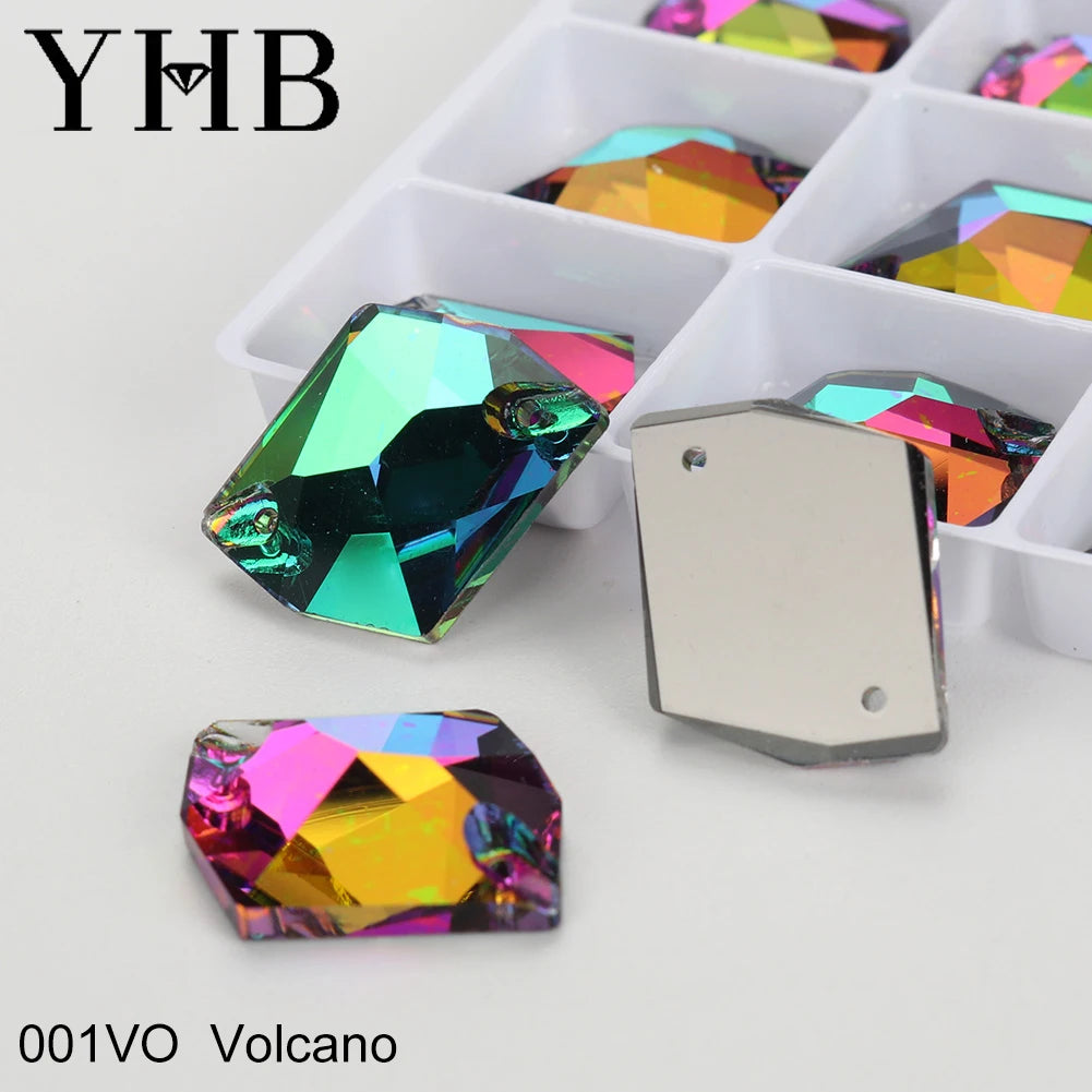 YHB Top Quality Cosmic Glass Crystal AB Moonlight Sewing Stones Flatback Sew on Rhinestones For Garment Clothes Bags