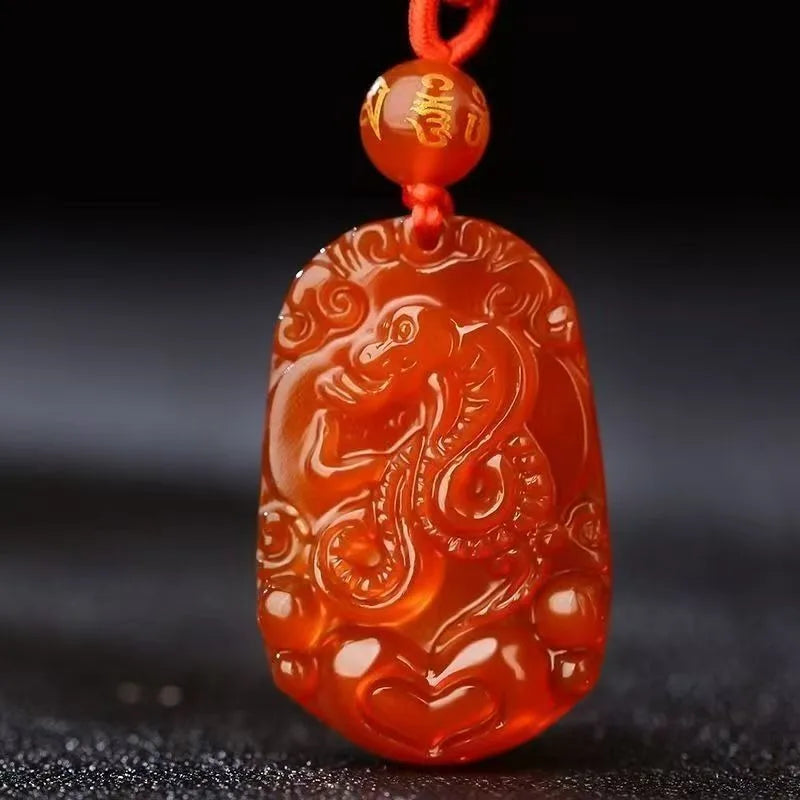 Mặt dây chuyền ngọc bích đá mã não băng mới, Mặt dây chuyền ngọc bích phong cách dân tộc cổ điển
