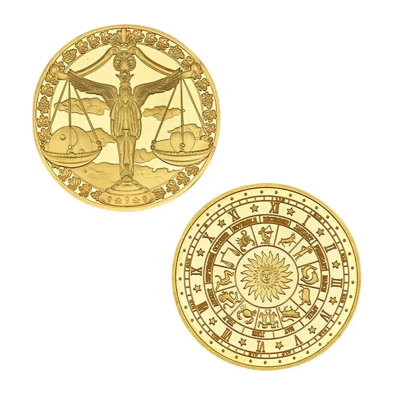 Pièce de monnaie souvenir du zodiaque de 4 cm, collection physique à collectionner, métal porte-bonheur, décorations d'intérieur antiques