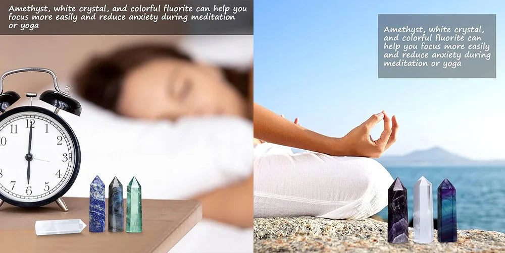 Natural Stone and Crystals Point Wand Witchcraft Rose Quartz Amethyst Home Decor Mineral Reiki Healing Stones Crafts Room Decor