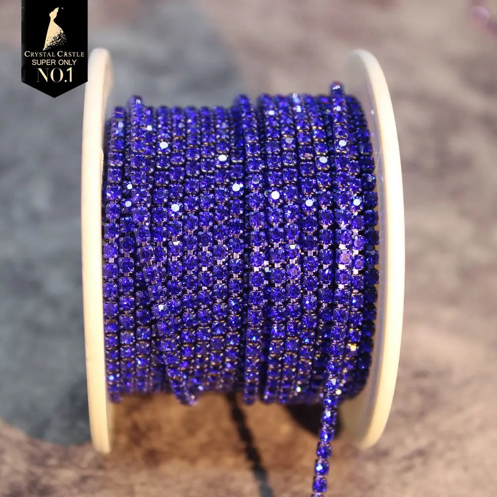 Rhinestones Chain Roll Tassel 1/10Yard Crystal Ribbon Strass Banding Sew On Gold Rhinestone Trim Strip Cup Chains For Needlework