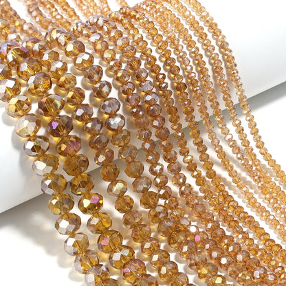 1Strand/Lot 3 4 6 8 10mm Rondelle Flat Faceted Crystal Beads Glass Spacer Beads For DIY Crafts Ornament Making Handmade Accesso