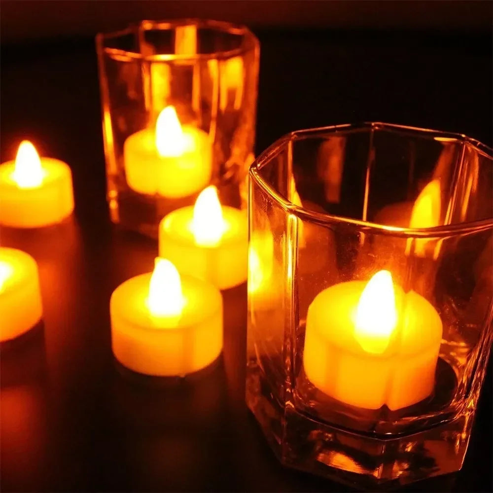 LED Candle Battery Powered Flameless Tea Candle Fake Candle Lamp Wedding Birthday Party Home Decoration Lamp Candlestick Candles