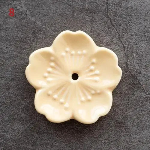 Cherry Blossom Incense Burner Home Ceramic Decor  Stick Holder Aromatherapy Censer Office Teahouse Ornament