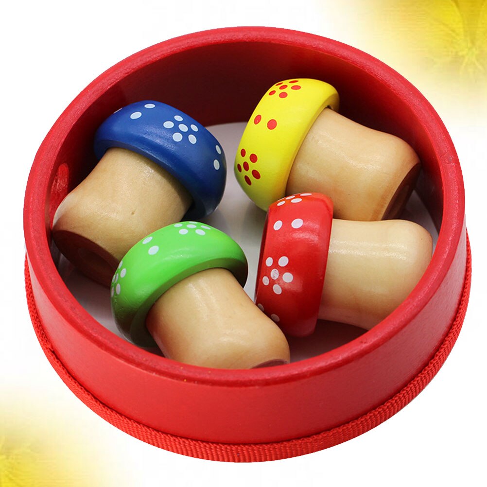 4 PCS Funny Kaleidoscope Educational Toy Wooden Mushroom Kids Outdoor Playset Children Bee Eye Toys