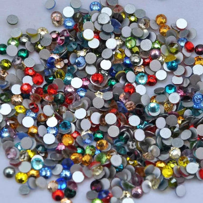 Multi colors SS3-SS30 Non Hot Fix Rhinestones flat back crystal strass glitter stone for DIY manicure 3D nail art fabric garment