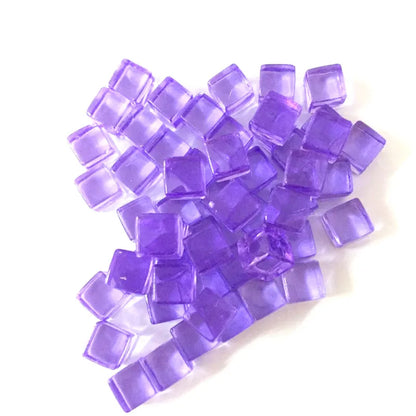 50Pcs/Set 25colors 8mm cube Clear Solid Transparent Square Colorful Crystal Dice Chess Piece Right Angle Sieve For Puzzle Game